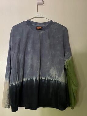 Extra vitamins Tie-Dye Long Sleeve Tee - Blue, Black & Green